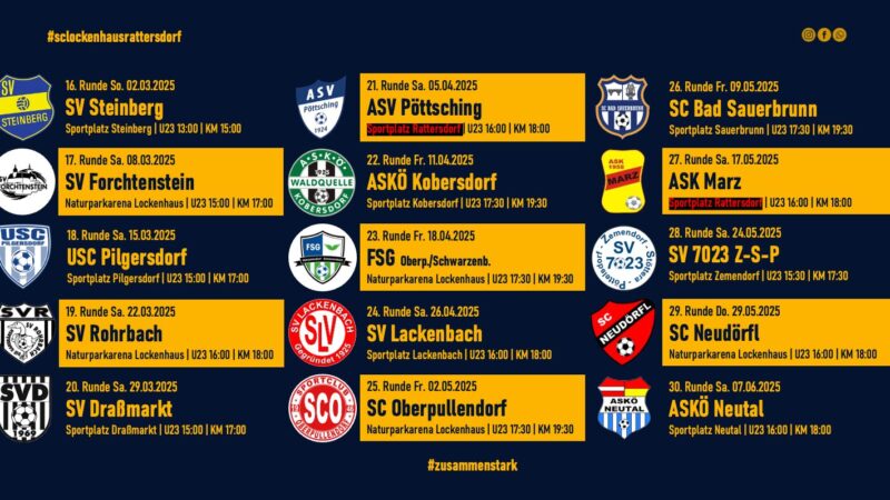 Spielplan Rückrunde