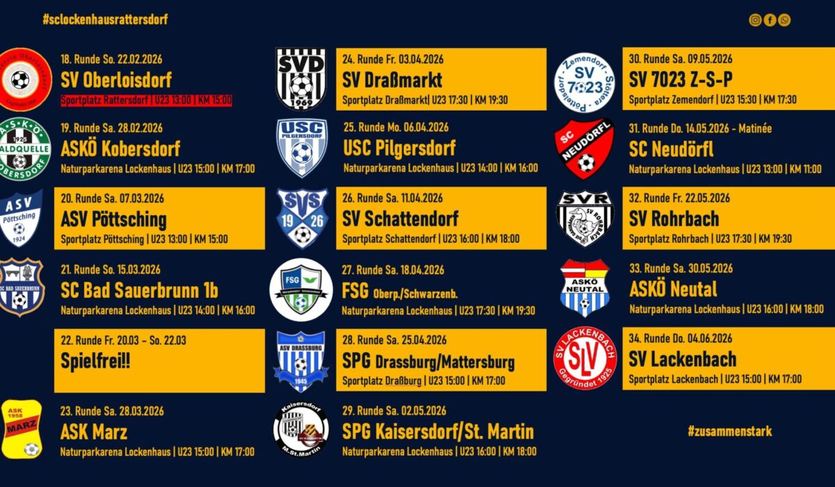 Spielplan Rückrunde